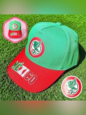 Mexico National Soccer Futbol Unisex Adjustable Red Green Baseball Hat M/L